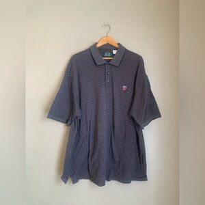 Disney Golf Collection Polo Shirt Men XXL  Brown Patterned Mercerized Cotton Vtg